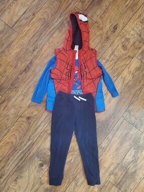 Marvel Spider-Man Boys Size 6 Three Piece Outfit Vest Shirt Joggers